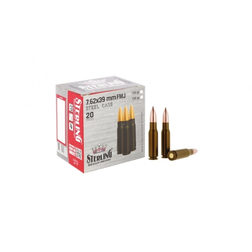 Amunicja Sterling FMJ STEEL 123 gr kal. 7,62x39 mm op: 20 szt  nr partii: STR25D056001