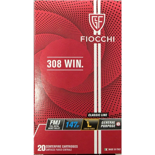 Amunicja Fiocchi 308 Win FMJ 147gr 1 op = 20 szt nr serii: 6501004