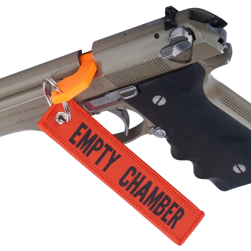 Fostex - Flaga bezpieczeństwa z zawieszką Empty Chamber - Polimer - Czerwona - 251314,