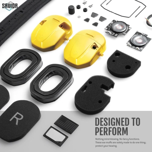 Savior - Słuchawki aktywne żelowe Apollo - żółte  - EM-APOLLO-YW